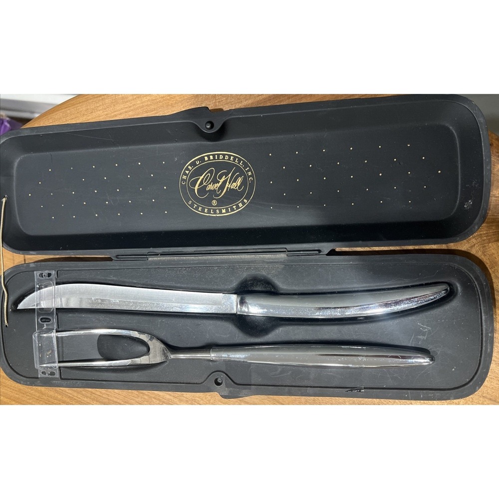 Carvel Hall By Chas D Briddell Stainless‎ Steel Knife And Fork Carving Set
